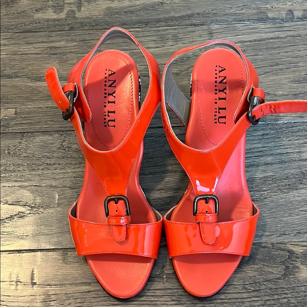 Anyi Lu Bright Orange Sandals